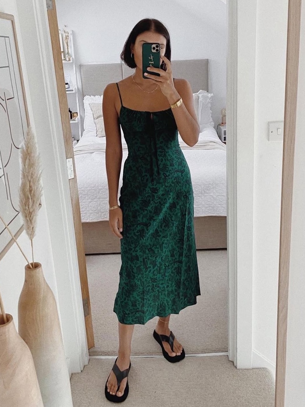Realisation Par The Alba Midi Dress Dazed Noir Paisley Silk